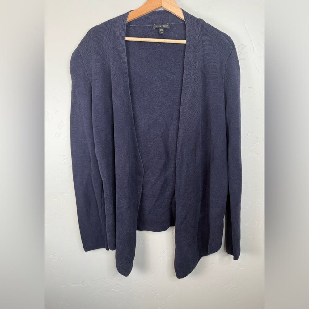 Eileen Fisher Cardigan Silk Blend Open Front Lightweight Sweater Size Medium